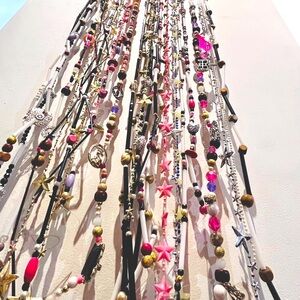 AMAZING Handmade DIY Upcycled Boho Beaded Curtain OOAK Punk Rock Home Decor